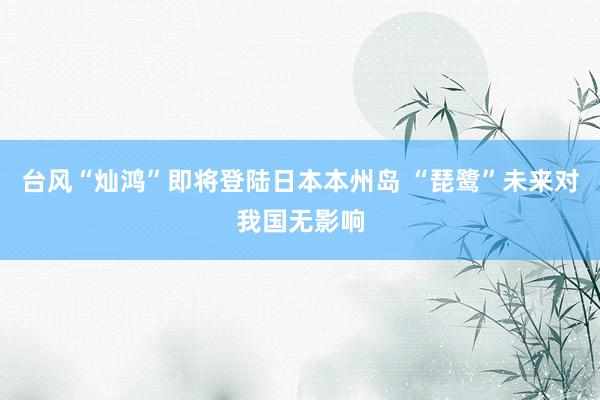 台风“灿鸿”即将登陆日本本州岛 “琵鹭”未来对我国无影响