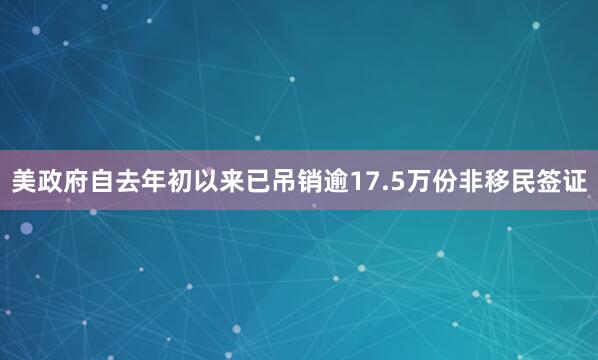 美政府自去年初以来已吊销逾17.5万份非移民签证